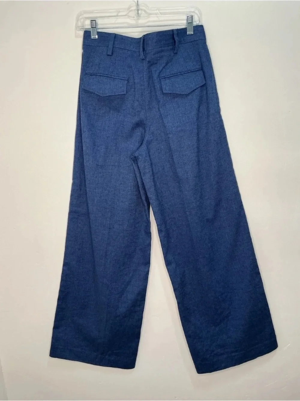 NWTBanana Republic Linen Blend Wide Leg Pants  4 Blue High Rise Pleated Trousers